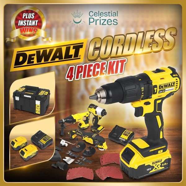 Dewalt Cordless 4 piece Tool Kit plus instant wins